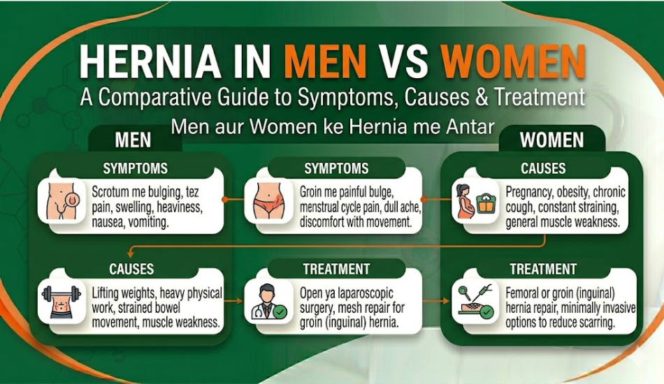 Hernia in Men vs Women: Symptoms, Causes, and Treatment Differences